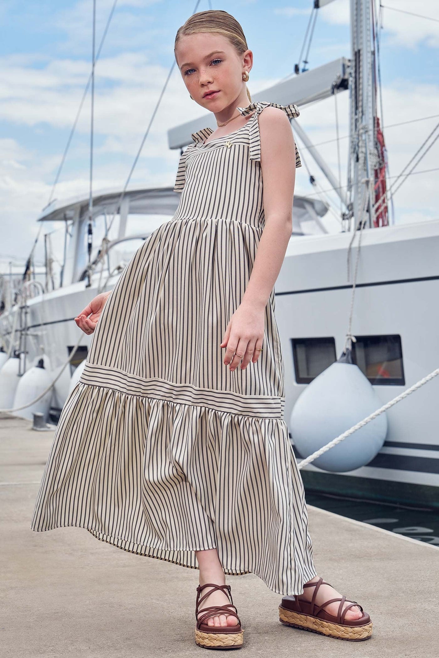 Vestido New Midi em Techno Stretch 83682 Vic&Vicky Teen Menina