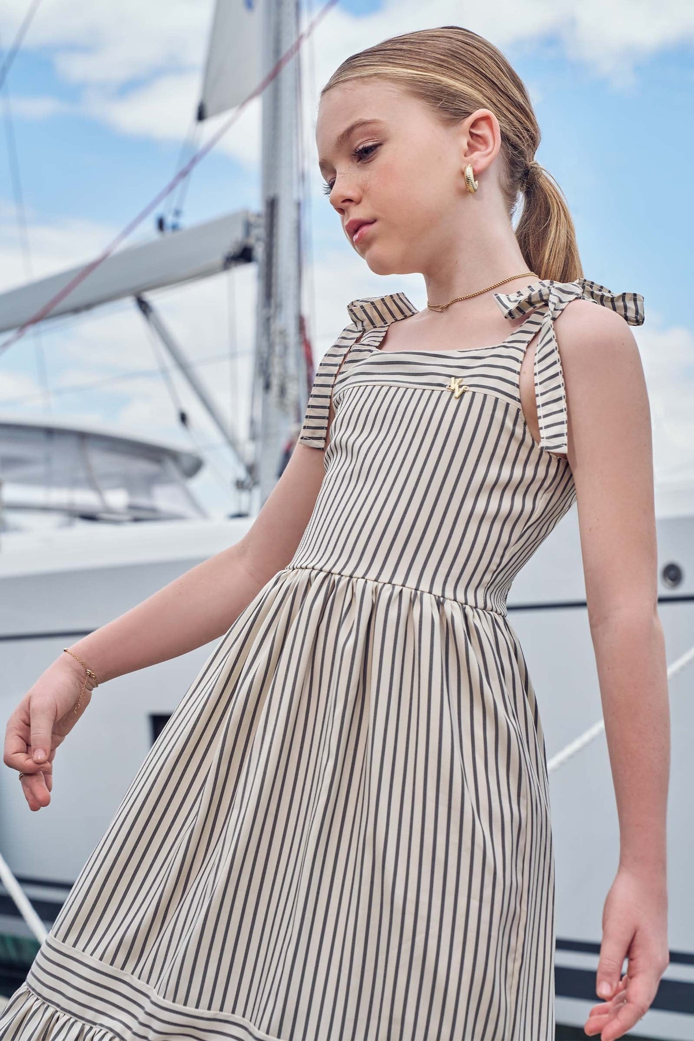 Vestido New Midi em Techno Stretch 83682 Vic&Vicky Teen Menina