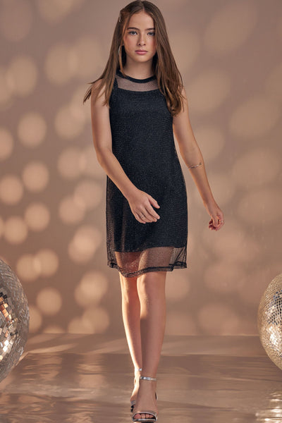 Vestido Sobreposição em Tela Glamour e Vestido Forro em Malha 83657 Vic&Vicky Teen Menina