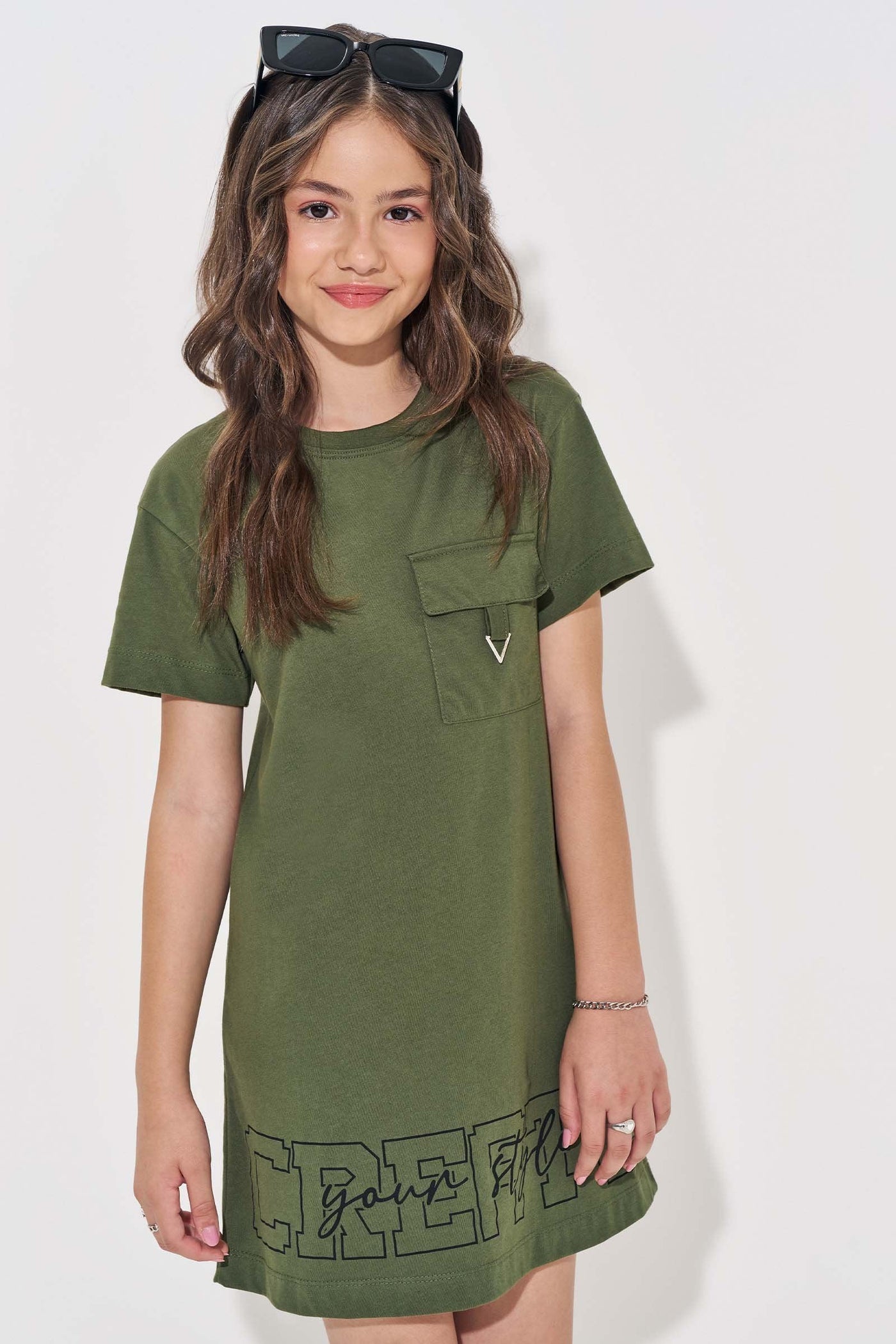 Vestido Tee Dress em Meia Malha 85721 Vic&Vicky Teen Menina